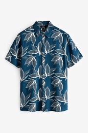 Threadbare Navy Blue Cotton Print Short Sleeve Shirt - Image 6 of 6