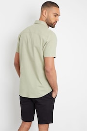 Threadbare Green Oxford Cotton Short Sleeve Shirt - Image 2 of 4