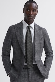 Reiss Charcoal Liam Silk Polka Dot Tie - Image 2 of 5