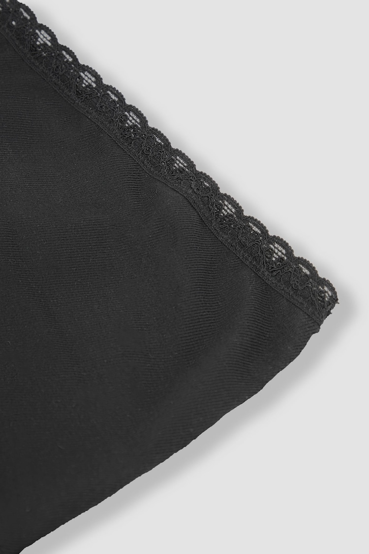 JoJo Maman Bébé Black 3-Pack Lace Trim Maternity Shorts - Image 5 of 5