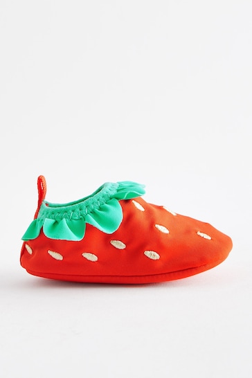 Red Strawberry Character Swim Sock Baby Shoes (0-24mths)