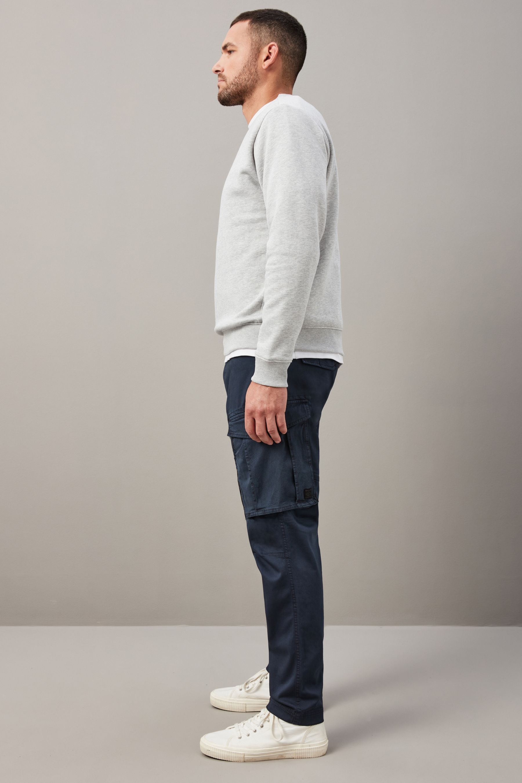 Slim fit cargo discount pants navy blue