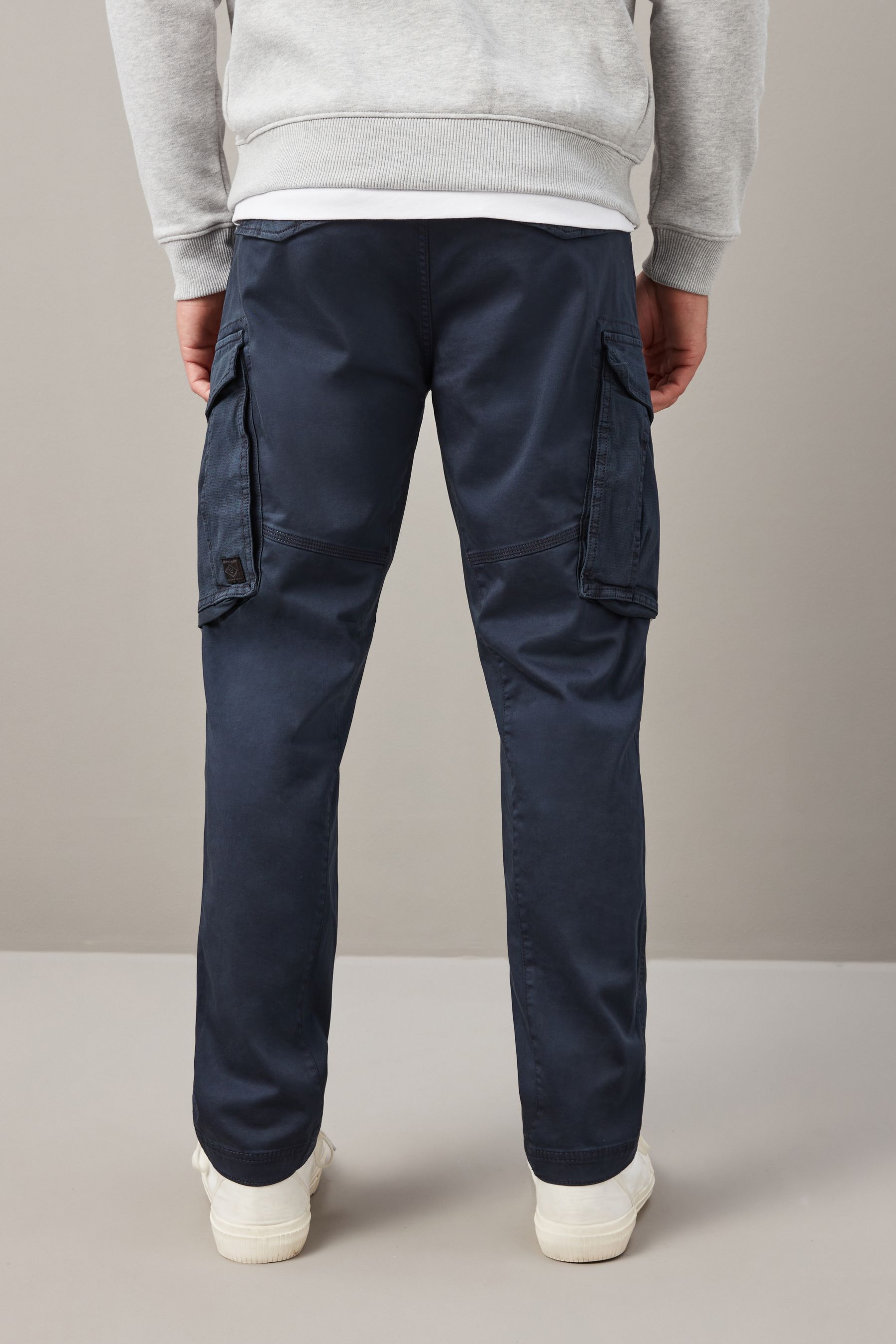 Slim fit cargo pants navy blue store