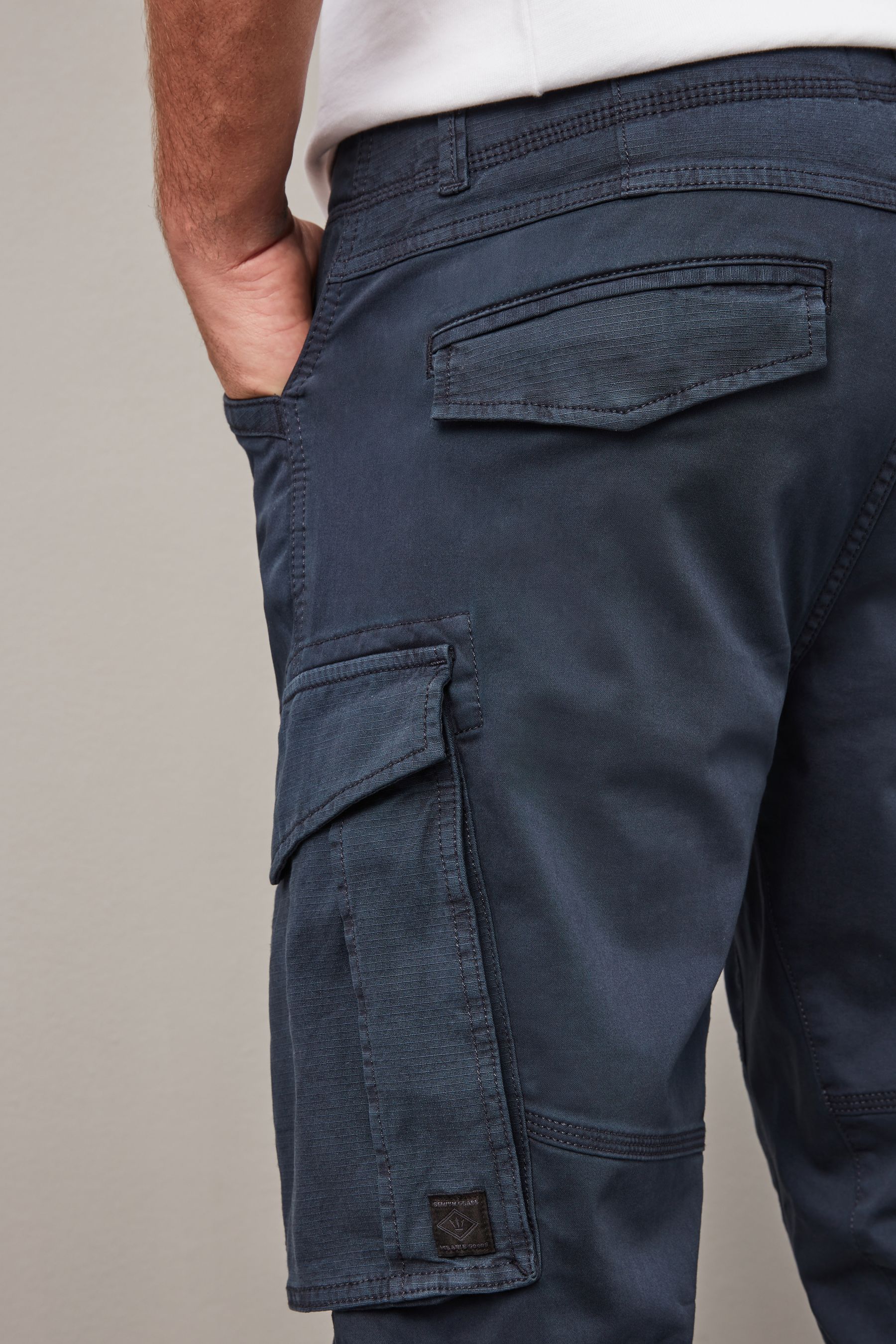 Slim fit cargo pants navy blue new arrivals