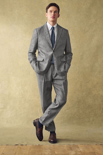 Barbour® Grey Linen Suit: Jacket