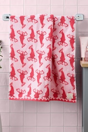 Pink Lobster Towel 100% Cotton - Image 1 of 4