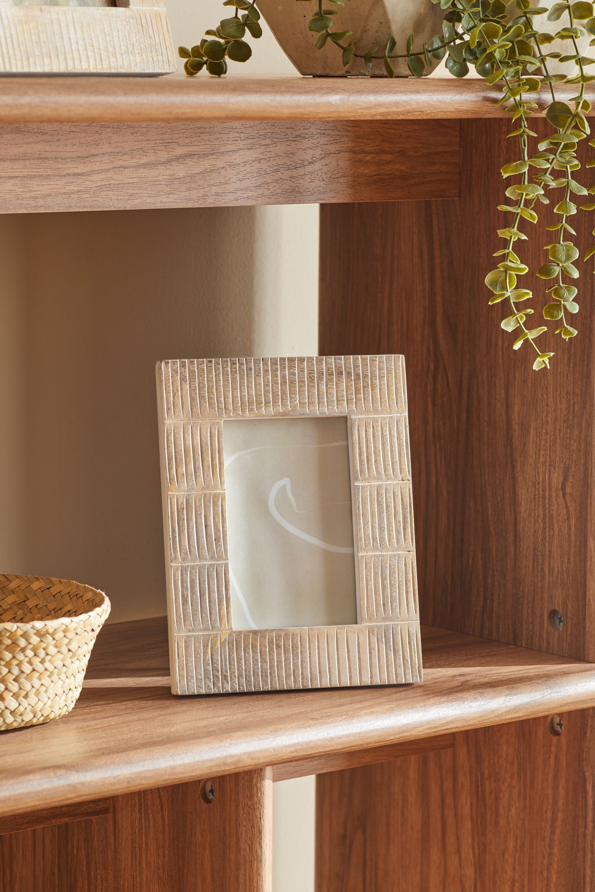 Mango Wood Carved Photo Frame - Image 1 of 4