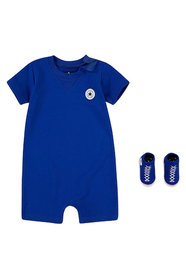 Converse Blue Romper and Bootie Baby Set
