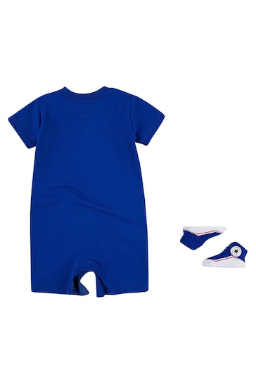 Converse Blue Romper and Bootie Baby Set