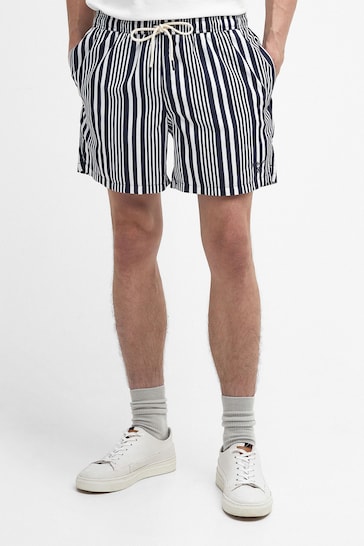 Barbour® Navy Decklam Stripe Swim Shorts