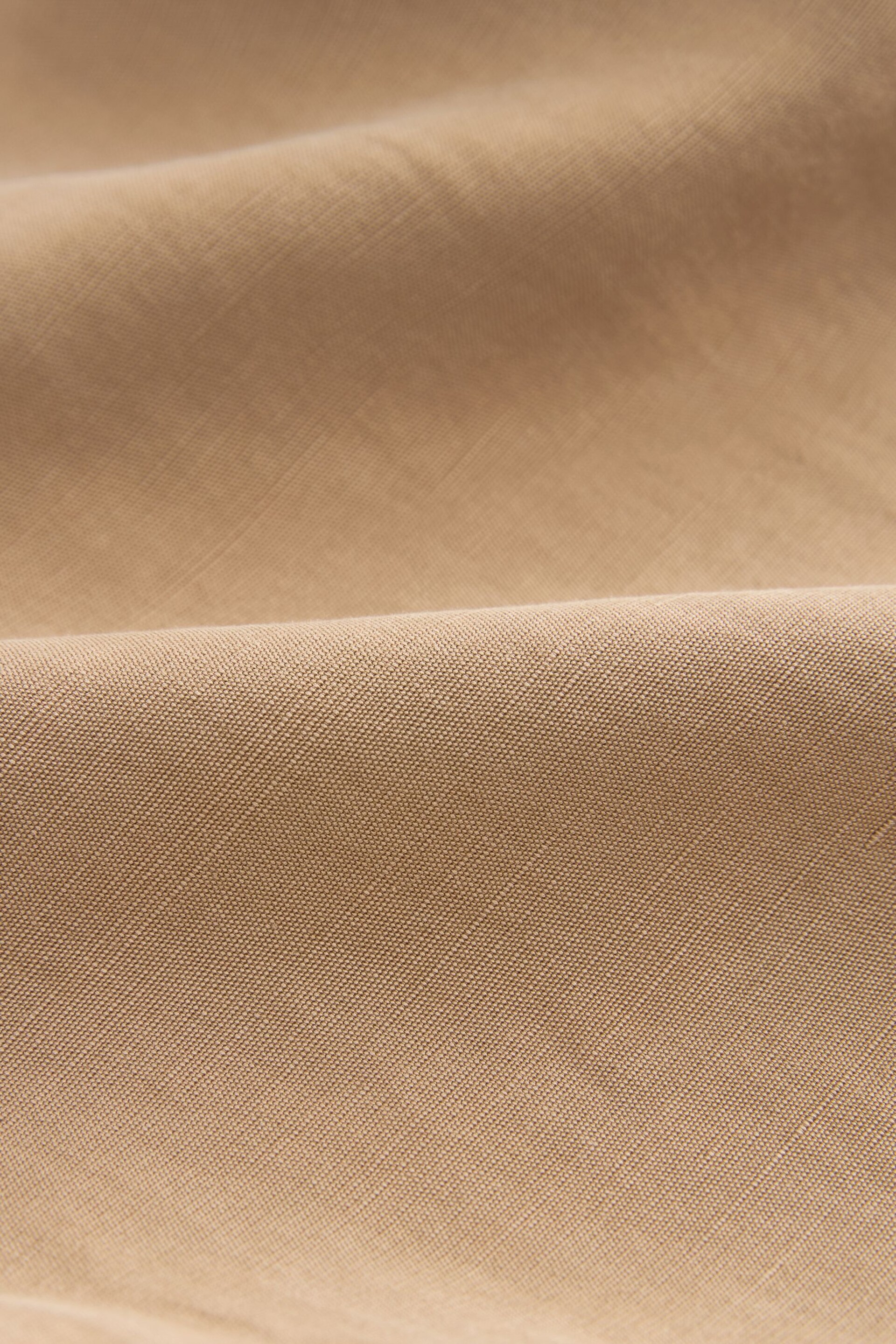 Camel Brown TENCEL™ Linen Blend Cargo Wide Leg Trousers - Image 7 of 7