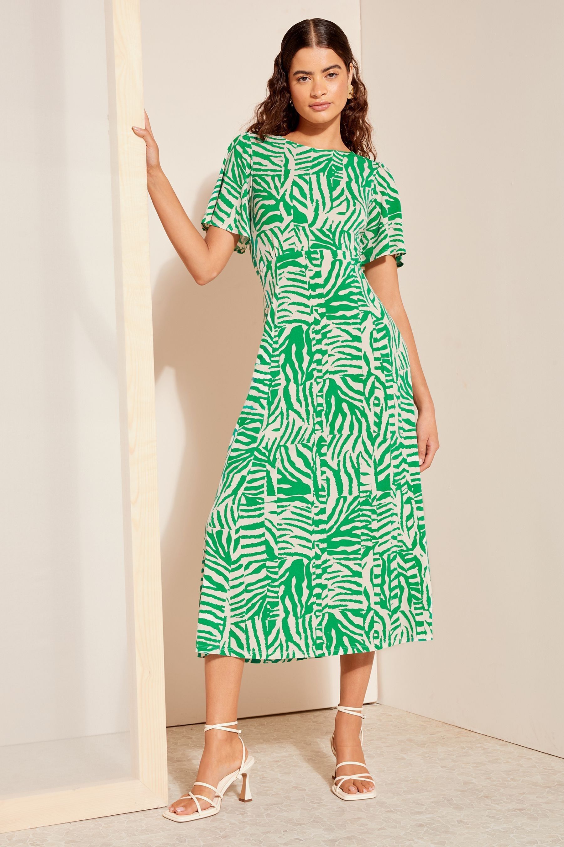 Green zebra dress store