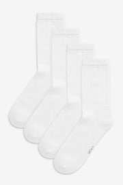 White 4 Pack Cushioned Sole Sport Socks - Image 2 of 3