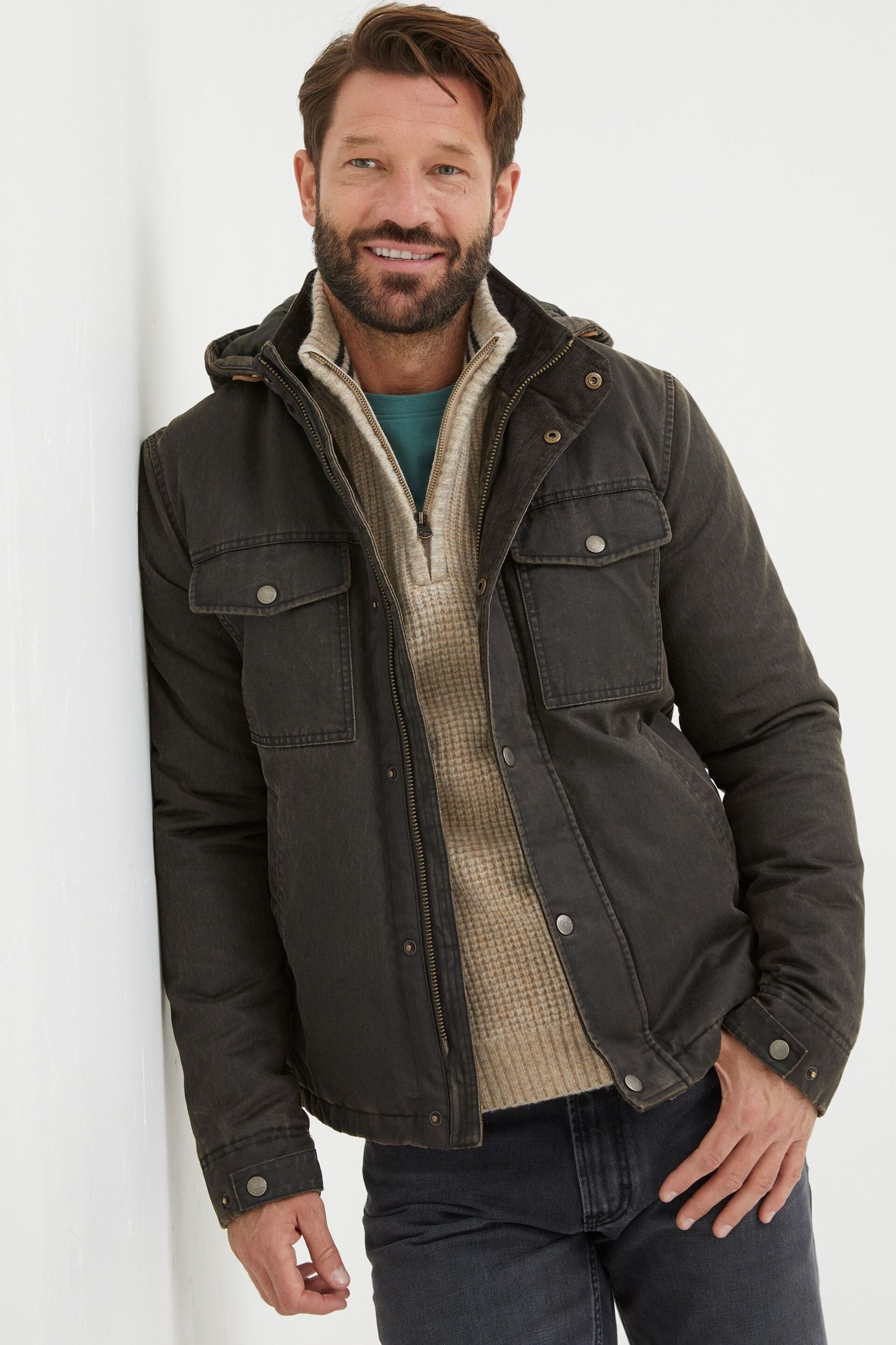 FatFace Brown Hadley Hooded Jacket - Image 1 of 6