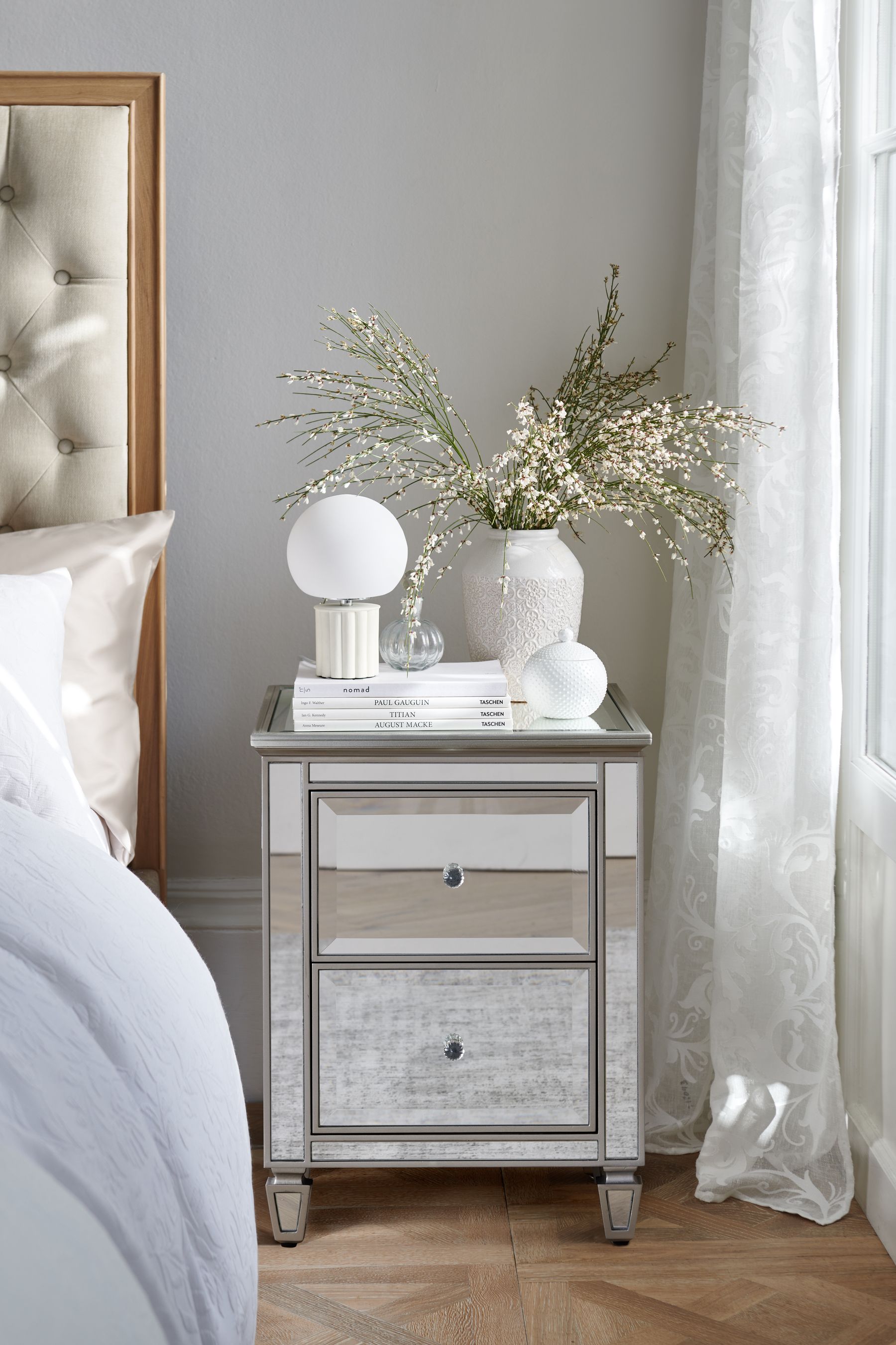 Mirror for discount behind bedside table