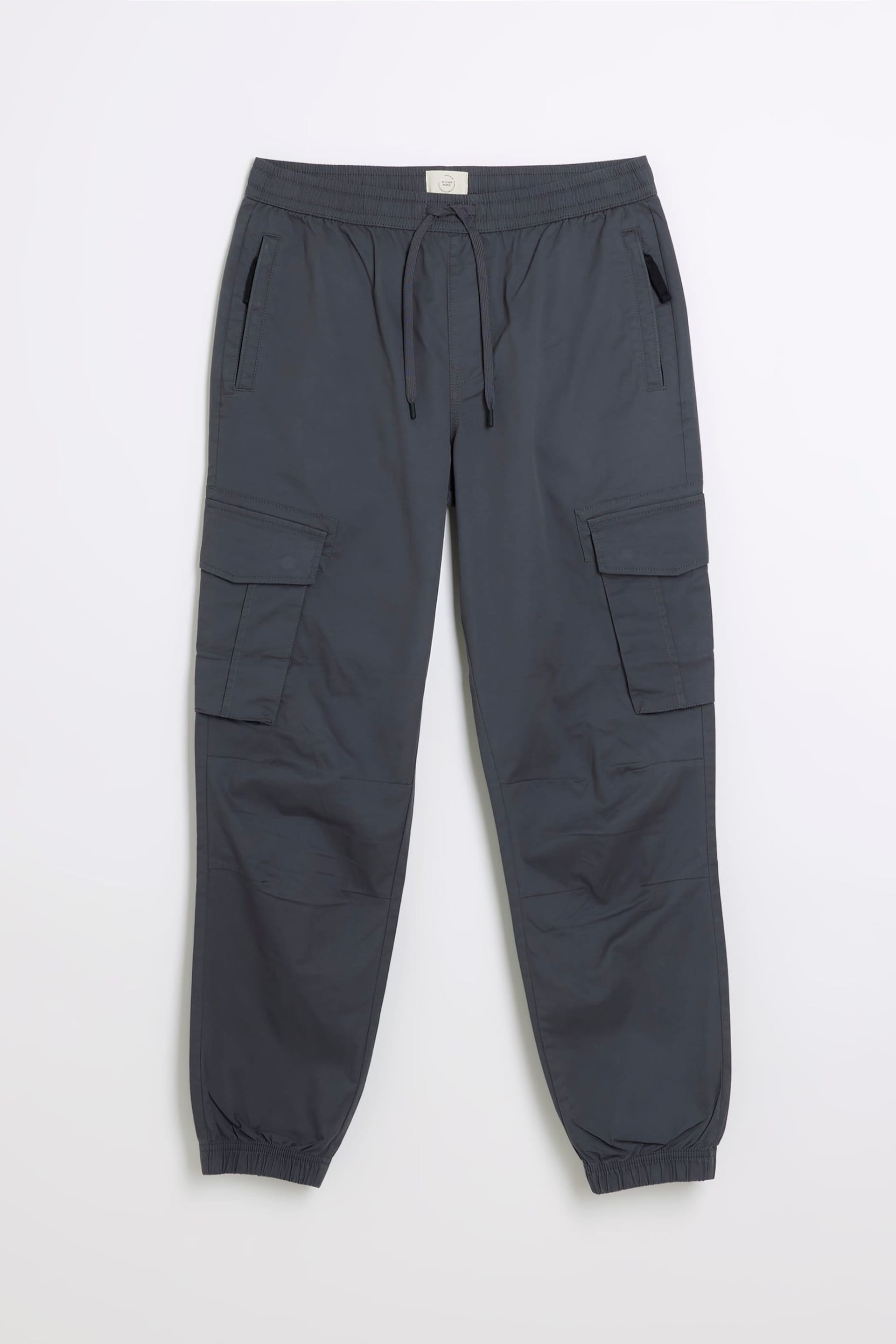 River Island Grey Washed Cargo Joggers - Image 4 of 4