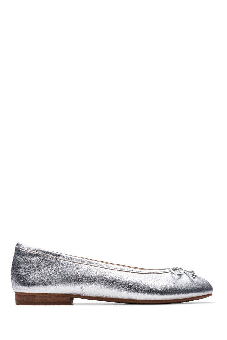 Clarks Silver Standard Fit (D) Leather Fawna Lily Shoes - Image 1 of 8