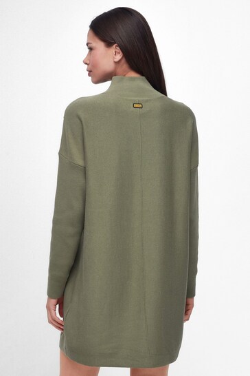 Barbour® International Khaki Green Louda Zip Neck Knitted Dress
