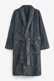 Slate Grey Fleece Dressing Gown - Image 5 of 6