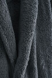 Slate Grey Fleece Dressing Gown - Image 6 of 6