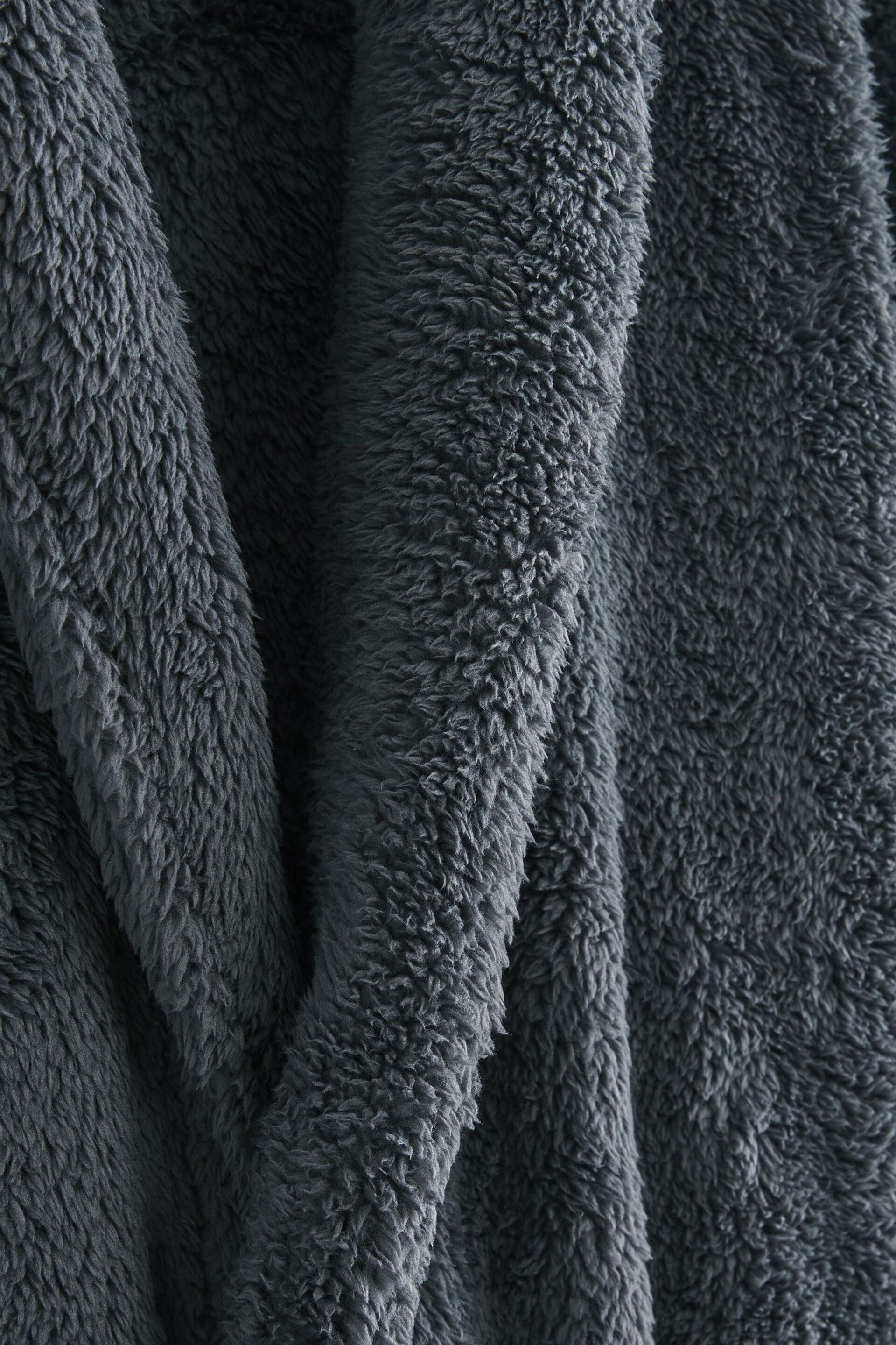 Slate Grey Fleece Dressing Gown - Image 6 of 6