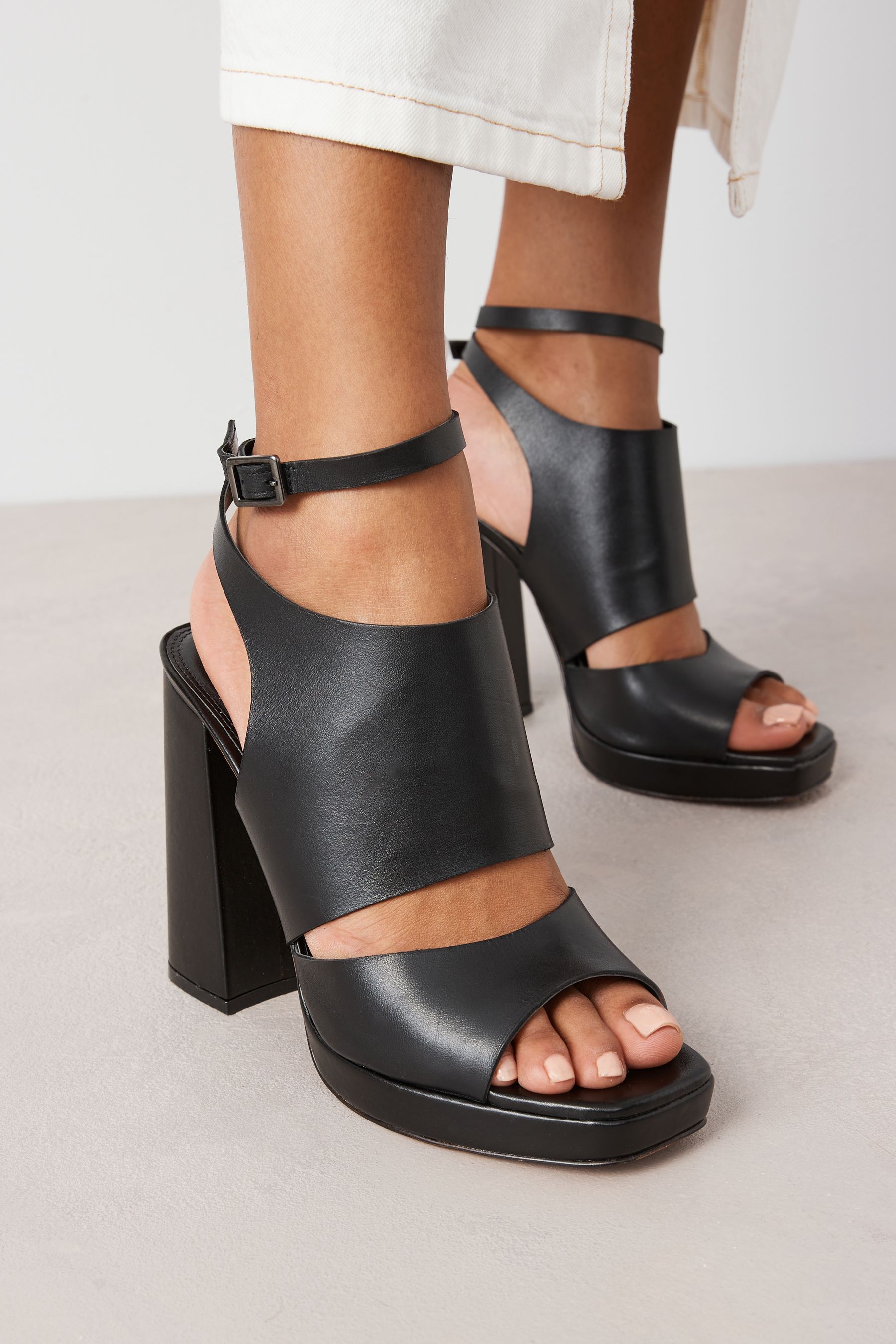 Buy Black Signature Leather Platform Shoe Boots from Next Luxembourg