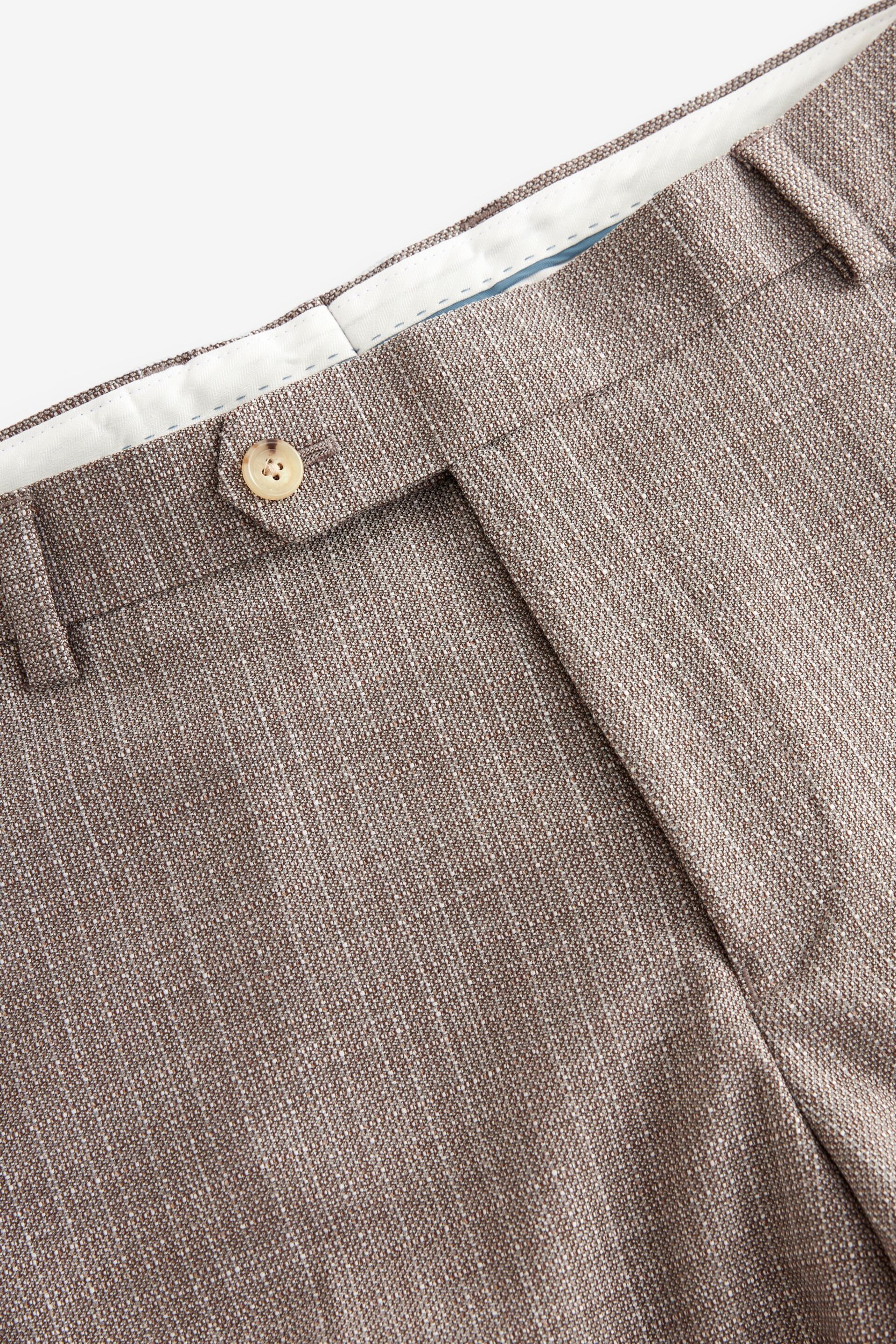 Neutral Slim Fit Textured Suit Trousers - Image 7 of 9