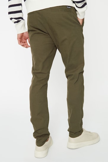 Threadbare Green Slim Fit Pull-On Chino Trousers