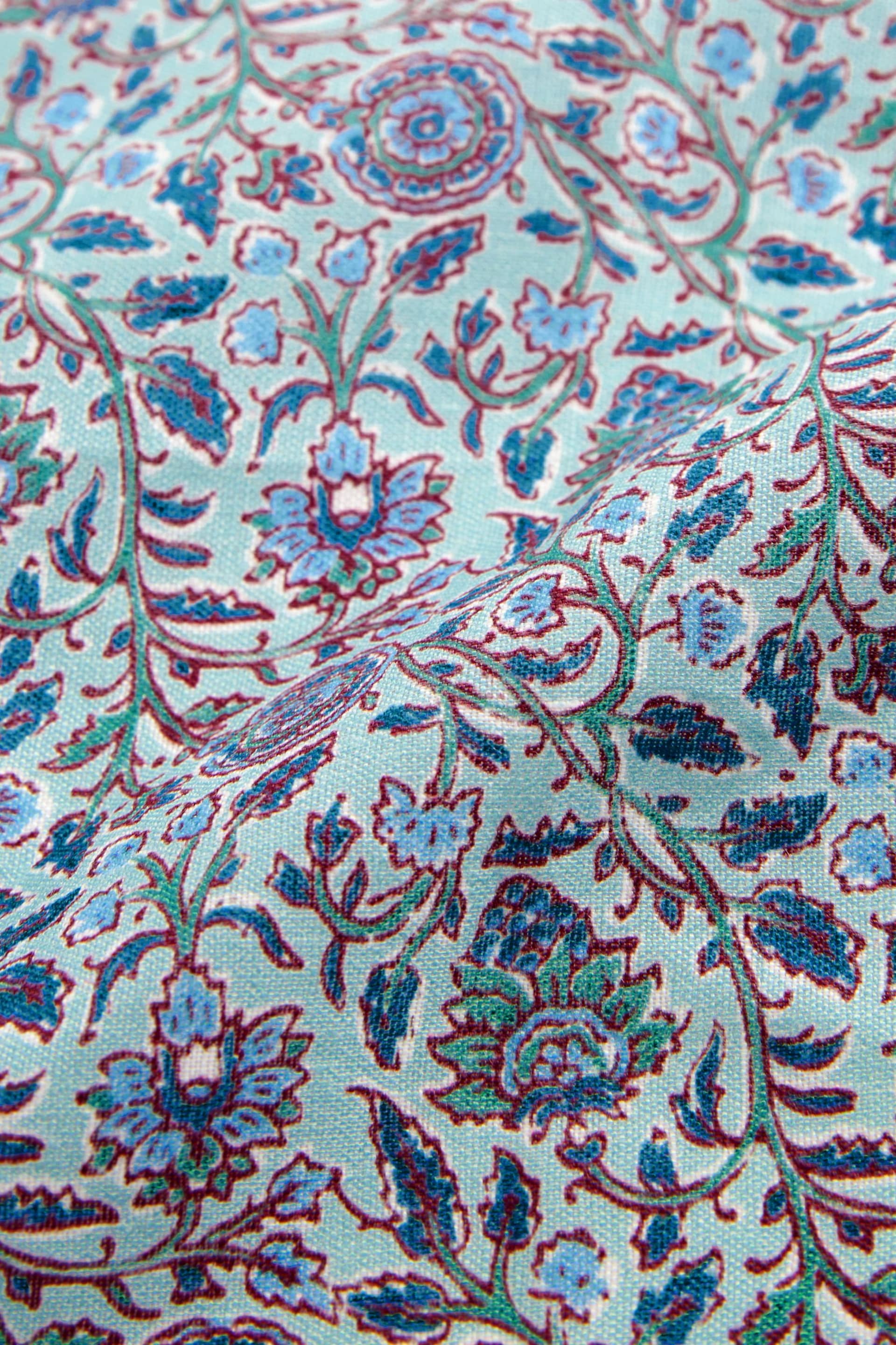 Light Blue Batik Floral Linen Pocket Square - Image 2 of 2