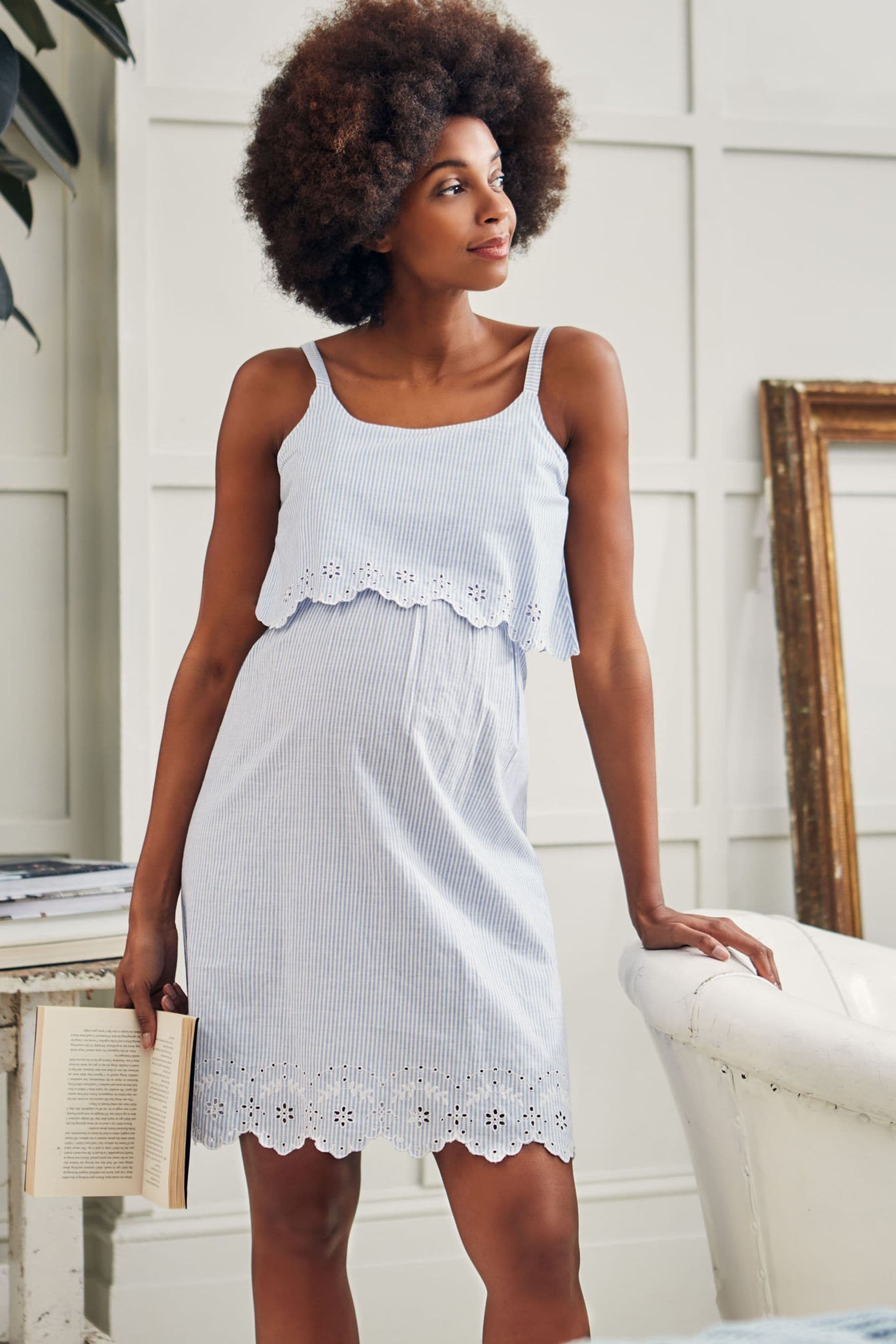 Buy JoJo Maman B b Blue Ticking Stripe Maternity Nursing