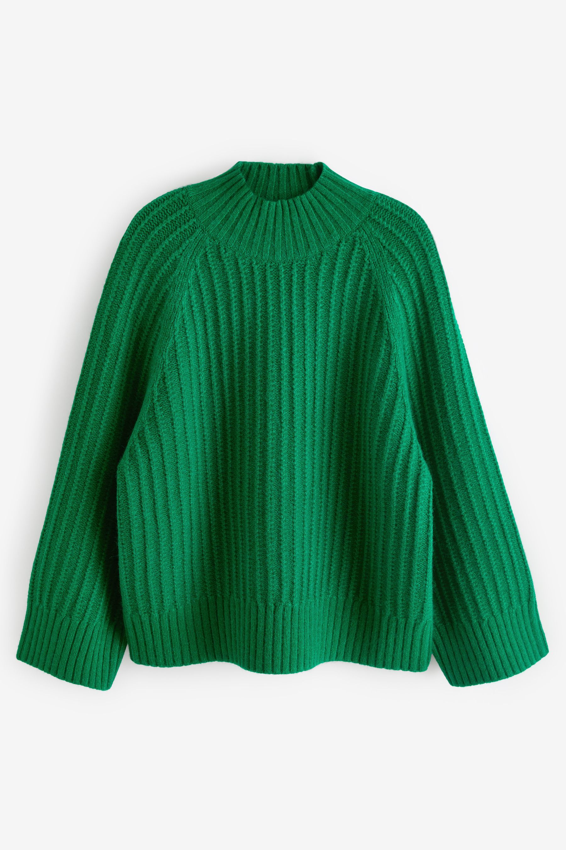 Buy Bright Green Stitch Detail High Neck Long Sleeve Jumper from Next Luxembourg