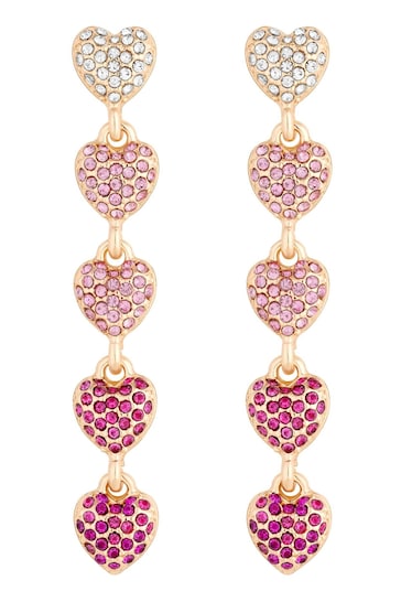 Lipsy Jewellery Pink Micro Pave Tonal Drop Earrings