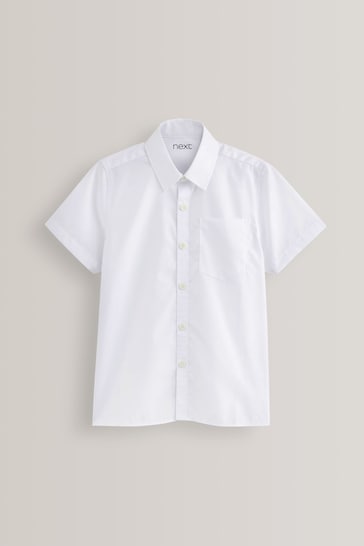White 2 Pack Short Sleeve Stretch School Shirts (3-16yrs)