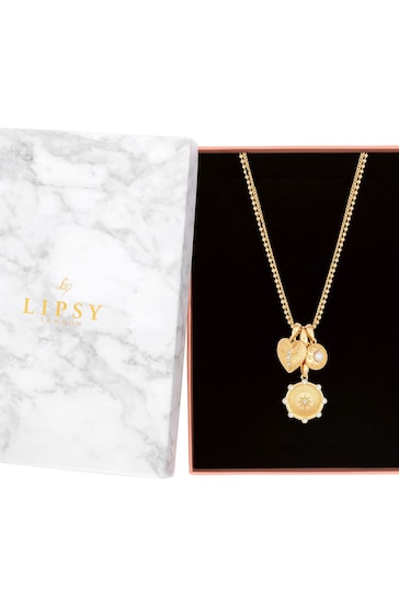 Lipsy Jewellery Gold Tone Coin Charm Gift Boxed Necklace