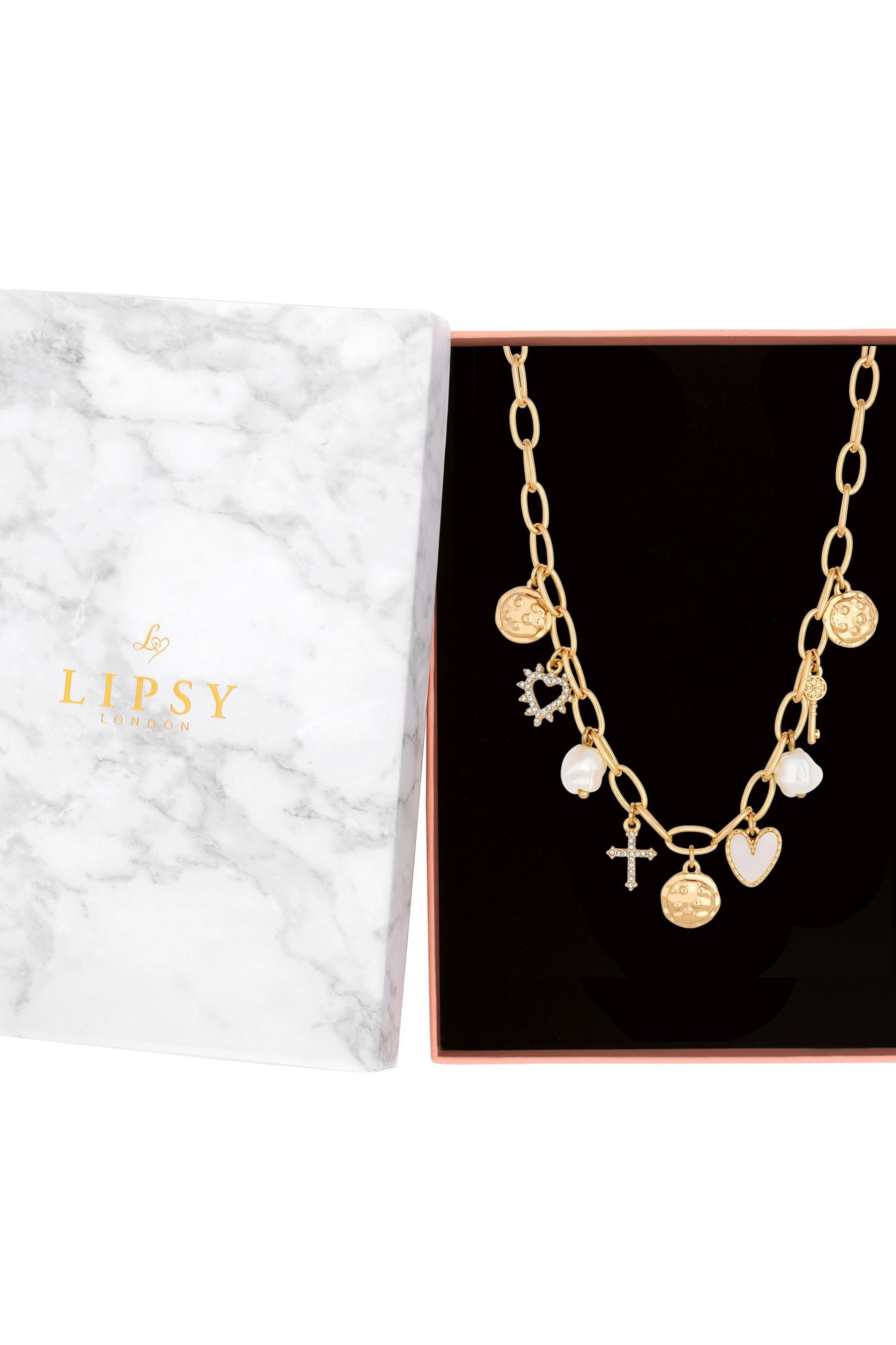 Buy Lipsy Jewellery Gold Tone Pearl Talisman Charm Gift Boxed Necklace from the Next UK online shop