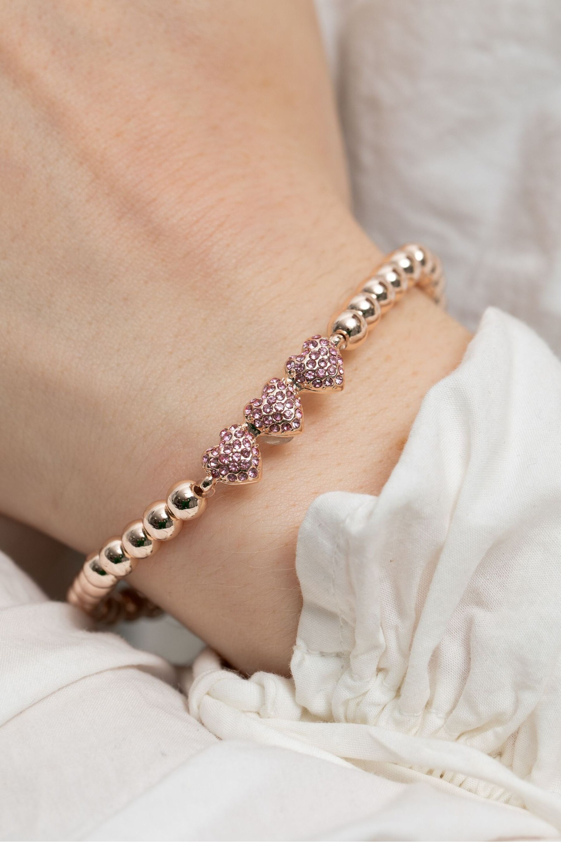 Lipsy Jewellery Pink Micro Pave Stretch Bracelet - Gift Boxed - Image 3 of 3