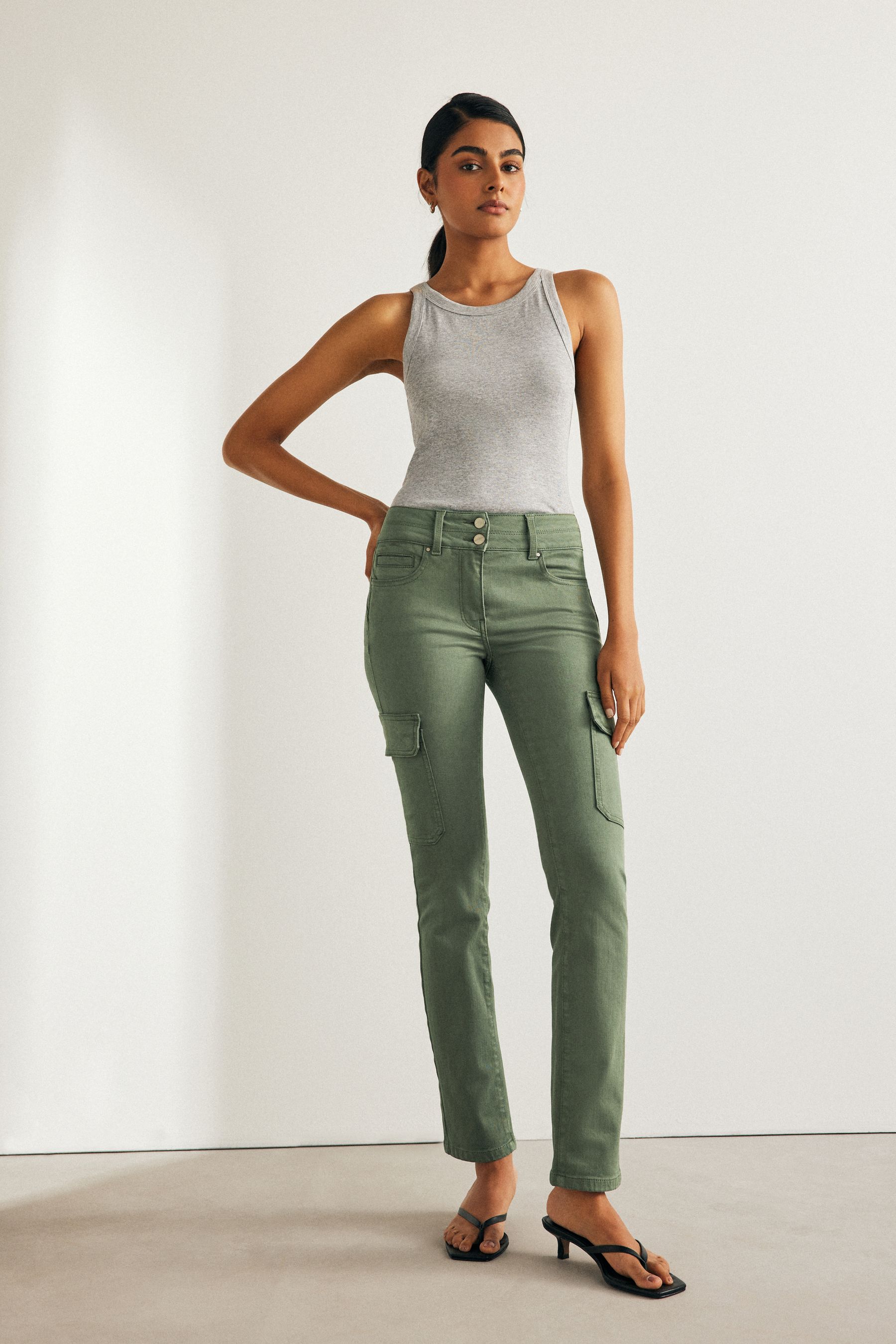 Buy Khaki Green Lift Slim And Shape Cargo Slim Jeans from the Next UK online shop