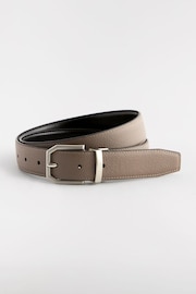 Black/Ecru Faux Leather Reverisble Belt - Image 2 of 5