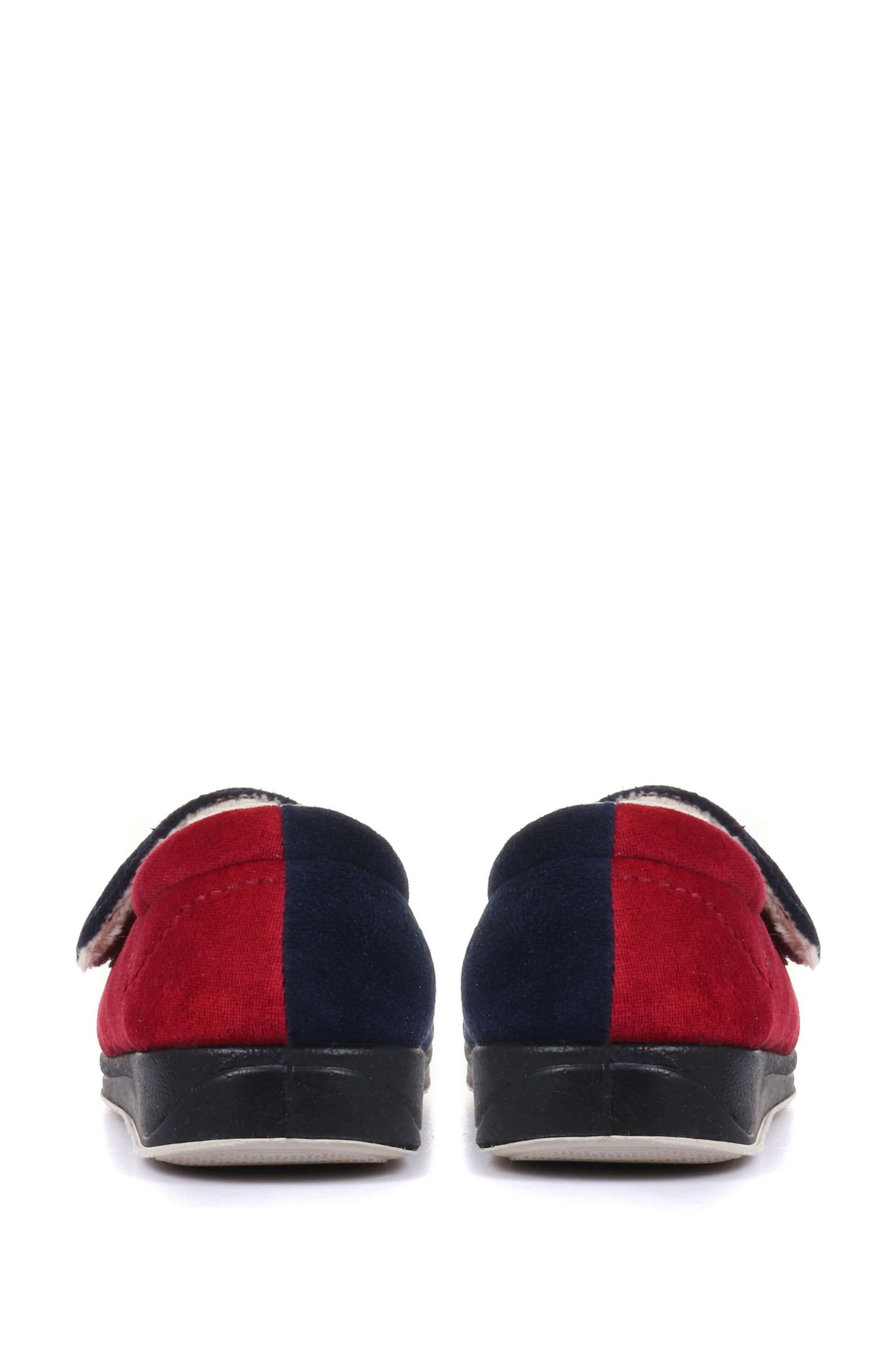 Pavers Red Ladies Touch Fasten Full Slippers With Permalose Sole - Image 3 of 5