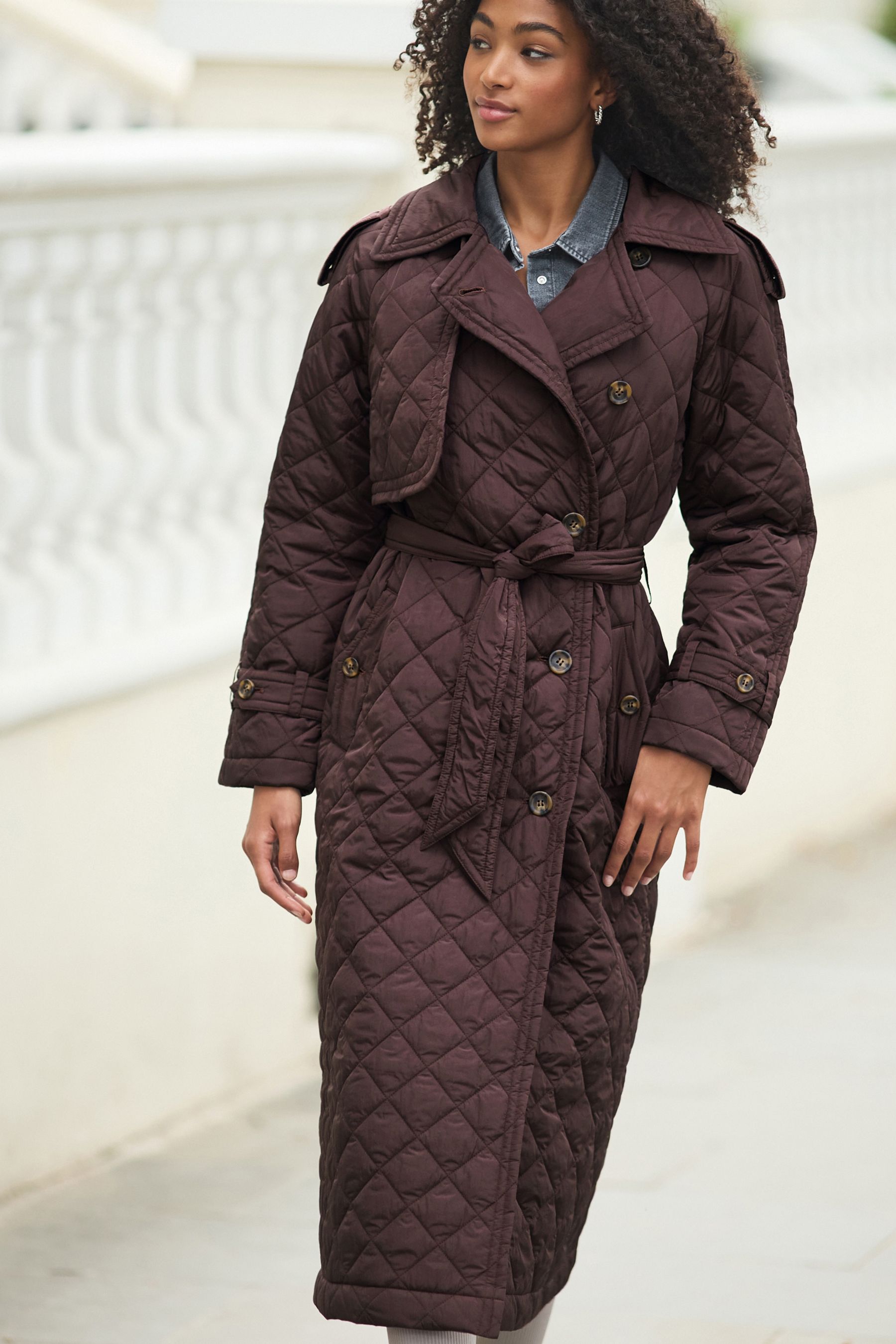 Quilted trench hotsell