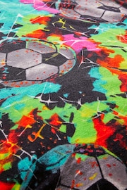 Black/Multi Football Super Soft Fleece Throw Blanket - Image 2 of 4