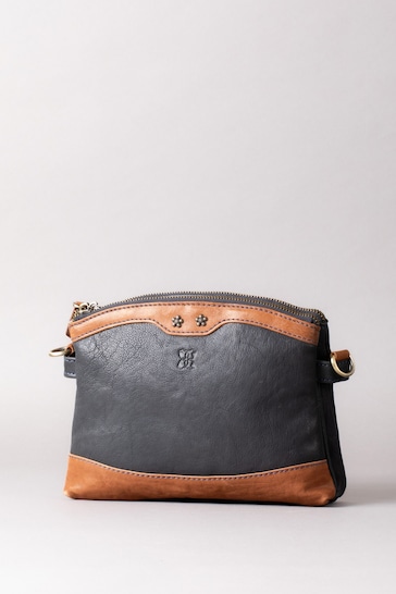 Lakeland Leather Blue Hartsop Zip Leather Cross-Body Bag