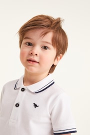 White Tipped Short Sleeve Polo Shirt (3mths-7yrs) - Image 3 of 5