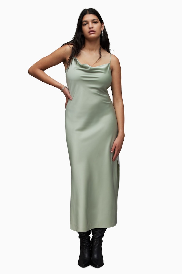 AllSaints Green Hadley Dress - Image 1 of 6