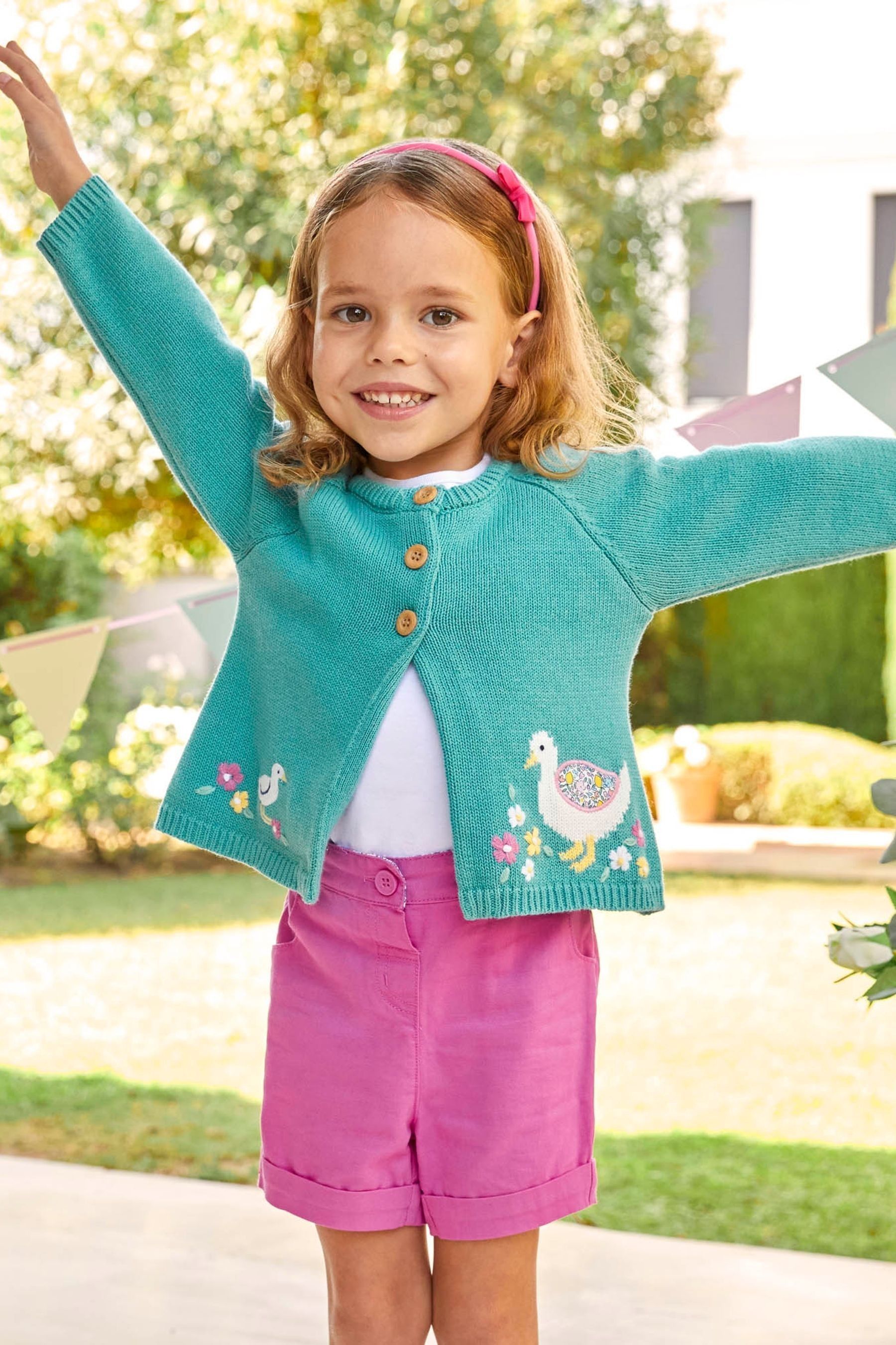 JoJo Maman B b Duck Egg Blue Duck Cardigan