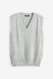 Grey Knit Heart Patchwork Tank Top - Image 7 of 7