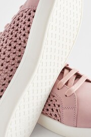 Pink Signature Leather Weave Lace-Up Trainers - Image 8 of 8