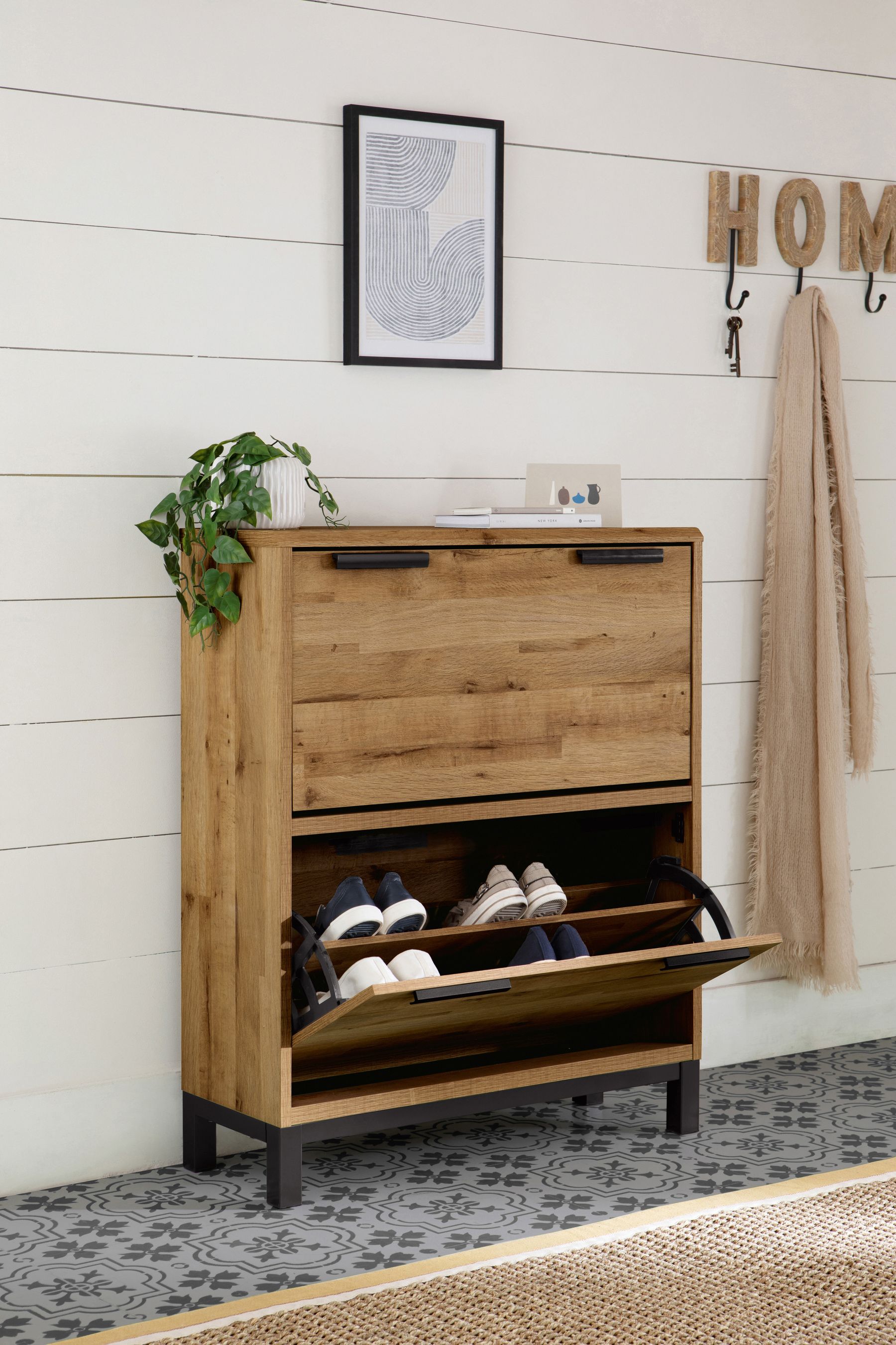 Buy Dark Bronx Oak Effect Shoe Storage Cabinet from the Next UK online shop