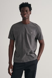 GANT Antracite Grey Melange Shield Logo T-Shirt - Image 1 of 5