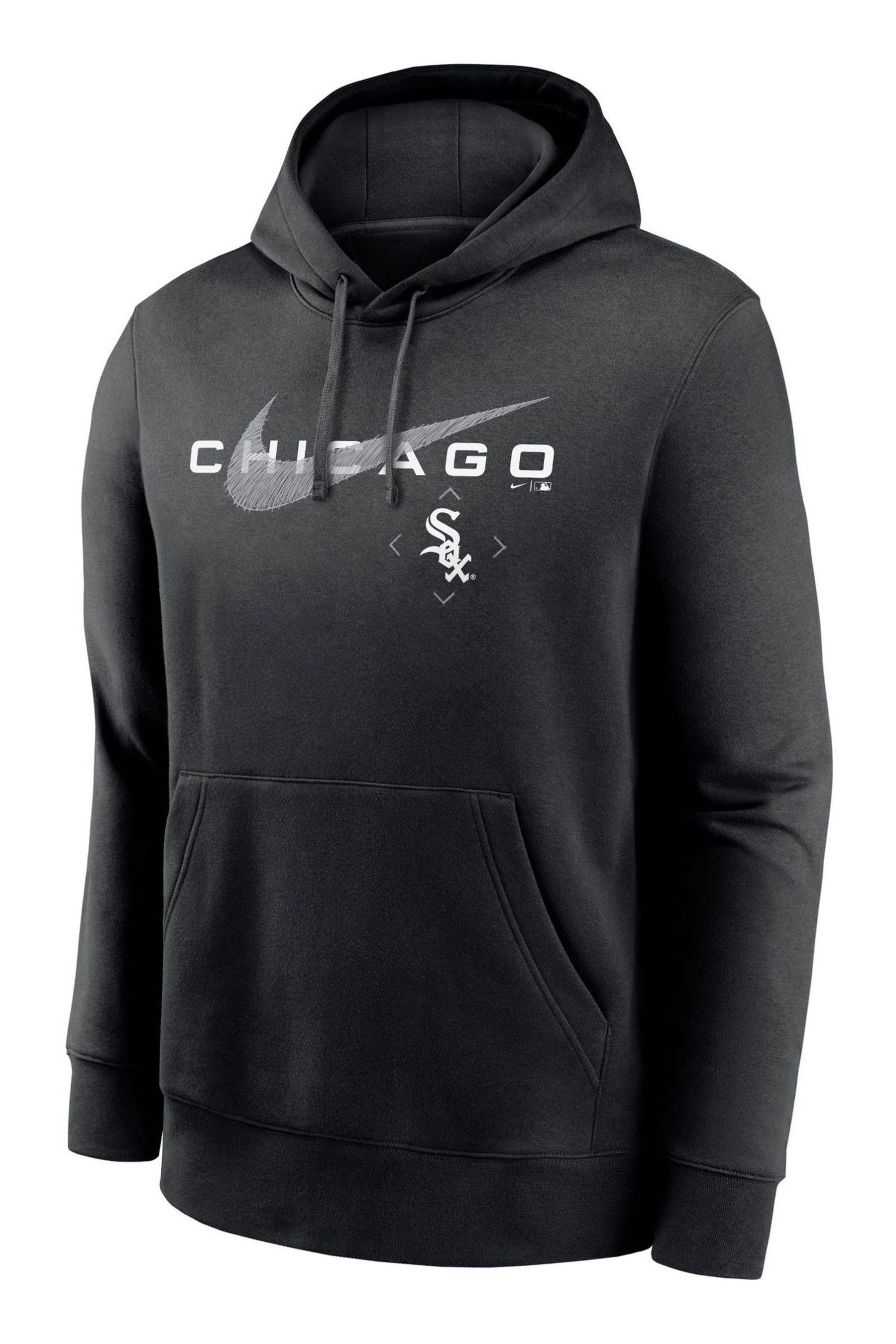 Buy Nike Black Chicago White Sox Swoosh Pullover Fleece Hoodie from the Next UK online shop